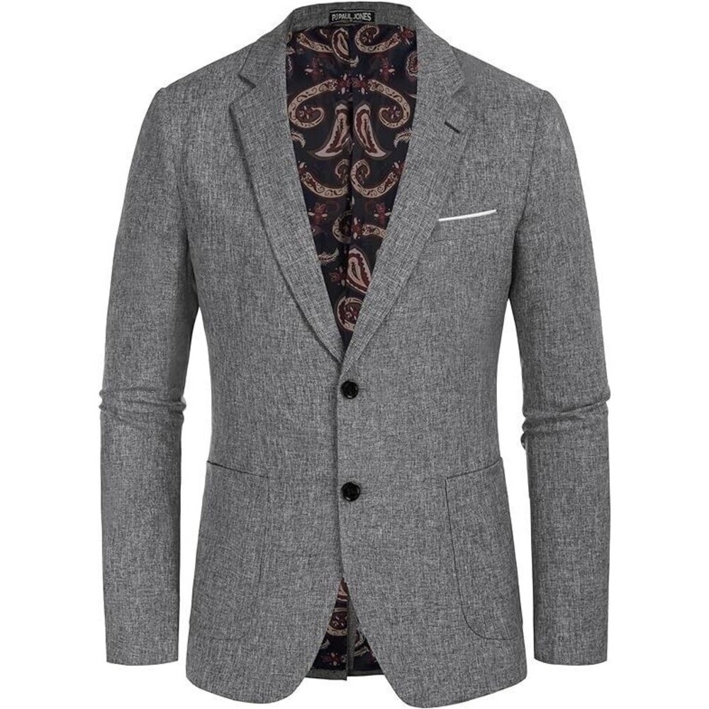 PAUL JONES Men's Casual Blazer Suit Jackets Medium Two Button Lightweight Gray